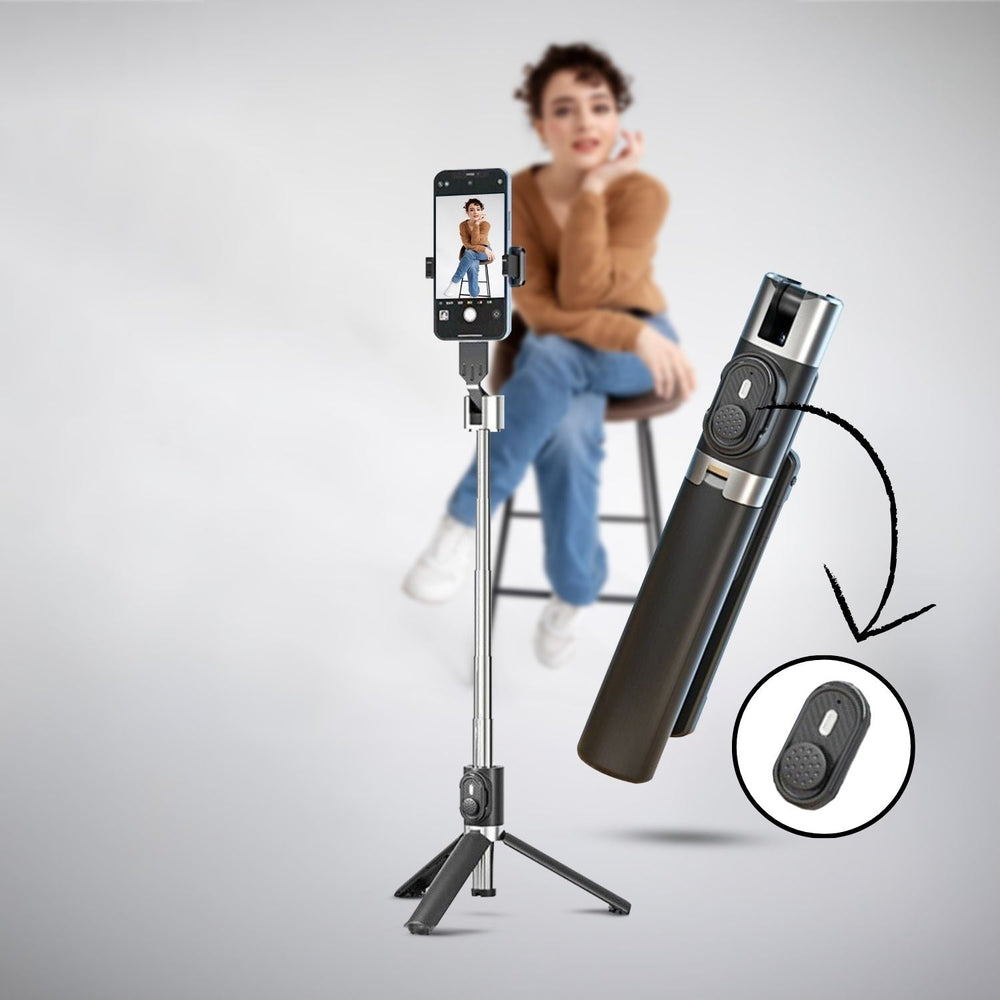 Voctus 3 in 1 Selfie Stick Tripod with Bluetooth Remote Control (Black) VT-SST-100-WEP