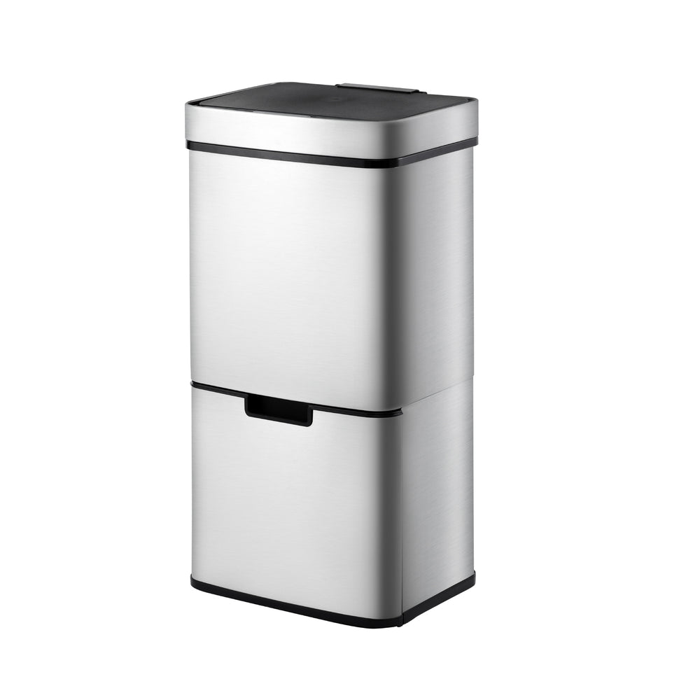 Takara Recycling Sensor Bin, Stainless Steel Touchless Bin for Recycling and Waste, 72 L