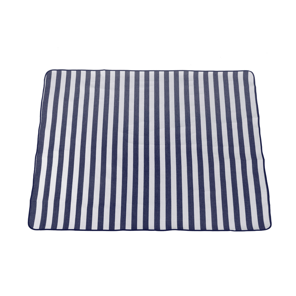 Sherwood Home Picnic Blanket Blue and White Striped 200x150cm