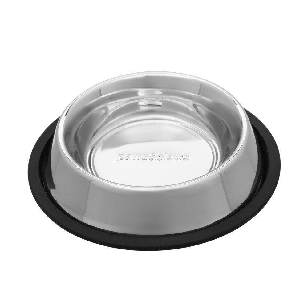 Paws &amp; Claws 400ml Stainless Steel Pet Bowl Black
