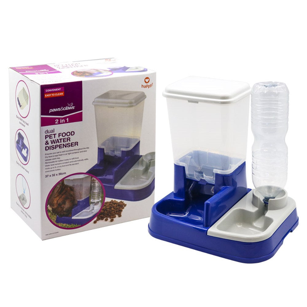Paws &amp; Claws Dual Pet Food and Water Dispenser