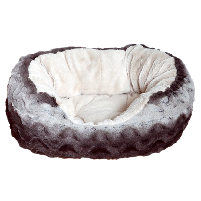 Rosewood Grey/Cream Snuggle Plush Oval 81cm