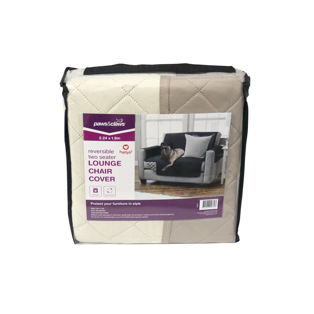 Paws &amp; Claws Reversible 2 Seater Couch Cover - Assorted Colour