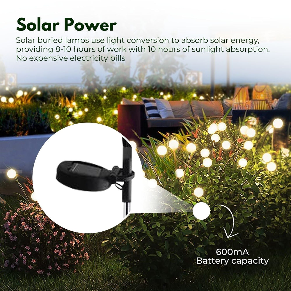 NOVEDEN 3 Pieces Waterproof Solar Powered LED Light Rechargeable (Warm)