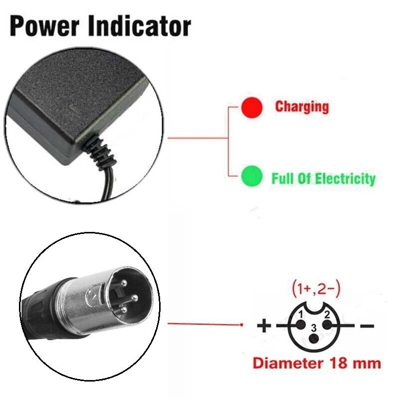 [5 Pins] 54.6V 2A Lithium Battery Power Adapter Charger For 48V Electric Bike Scooter eBike