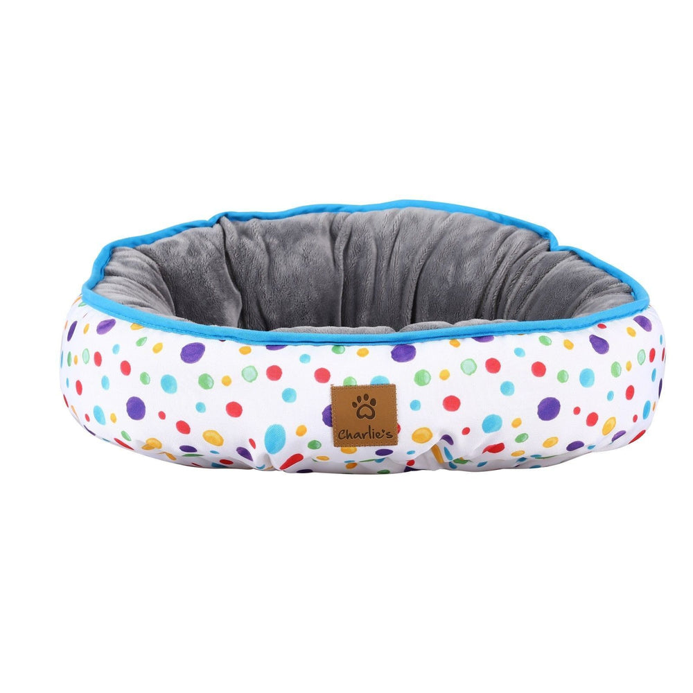 Charlie&#39;s Pet Funk Nest Bed Rainbow Dots Small 45x56x15cm