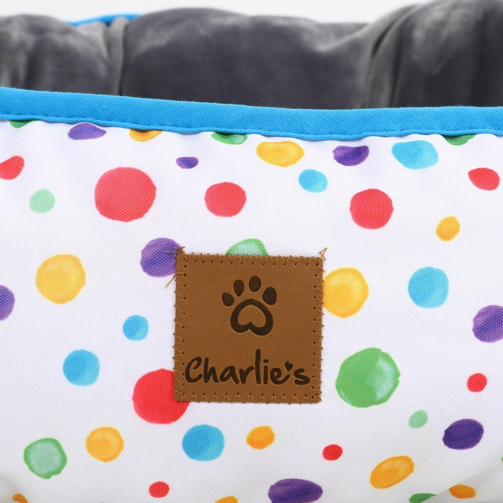 Charlie&#39;s Pet Funk Nest Bed Rainbow Dots Small 45x56x15cm