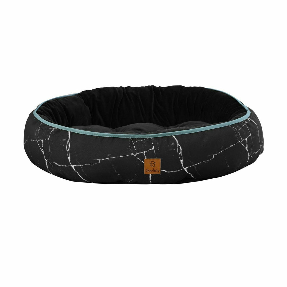 Charlie&#39;s Pet Funk Nest Bed Black Marble Small 45x56x15cm