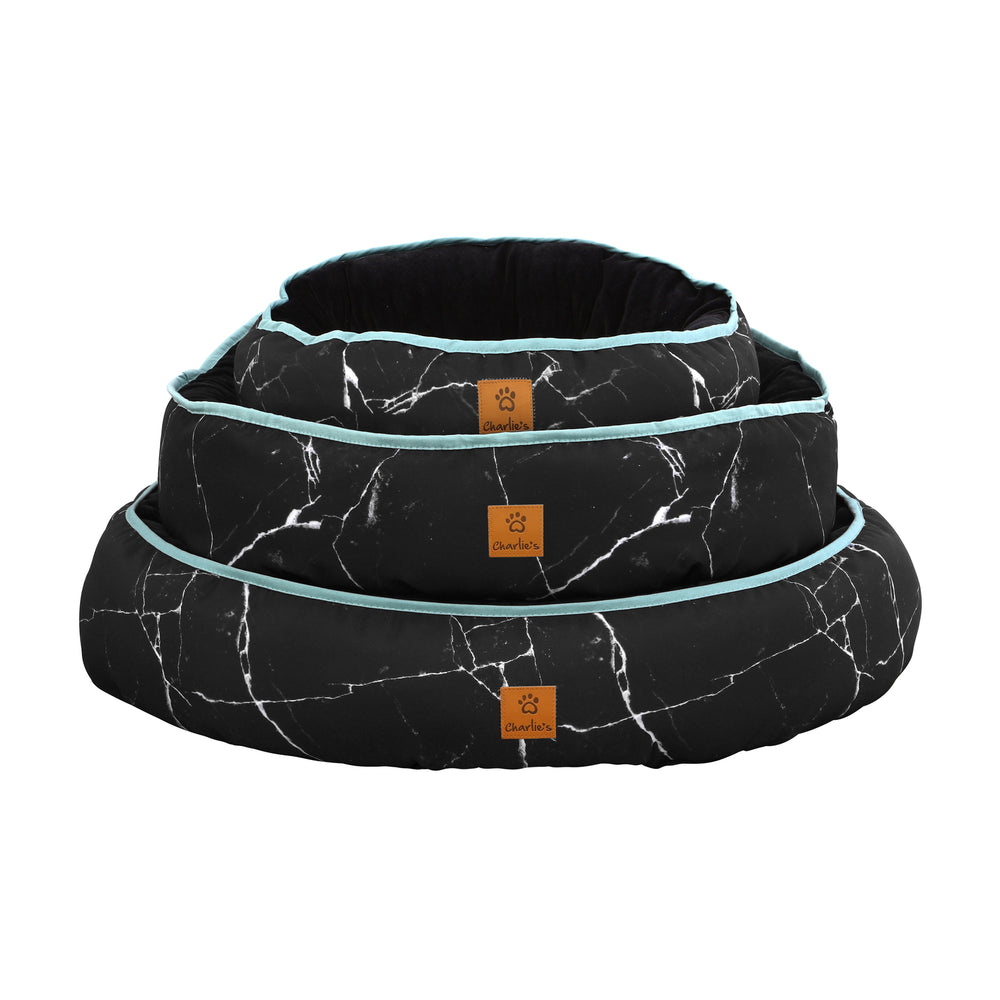 Charlie&#39;s Pet Funk Nest Bed Black Marble Small 45x56x15cm