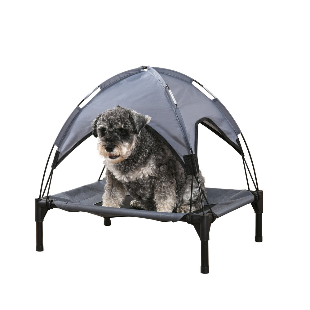 Charlie&#39;s Elevated Dog Bed With Tent Grey Small