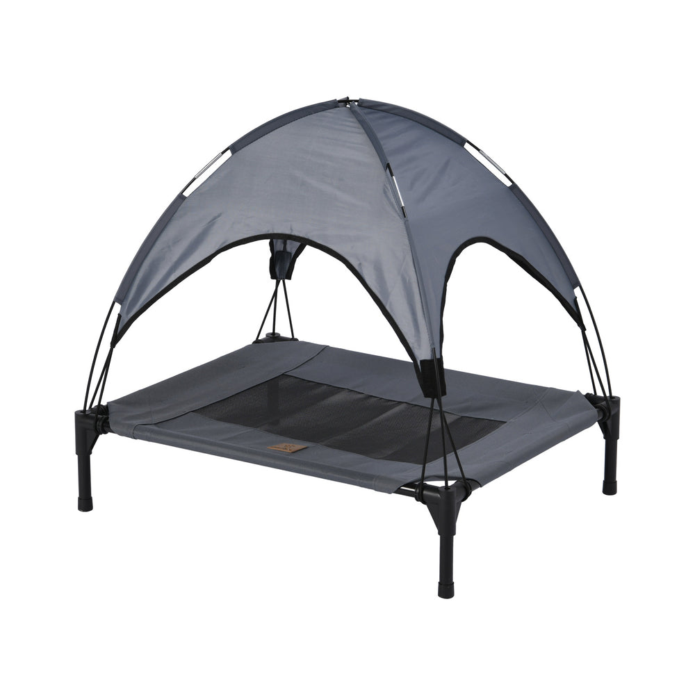 Charlie&#39;s Elevated Dog Bed With Tent Grey Medium