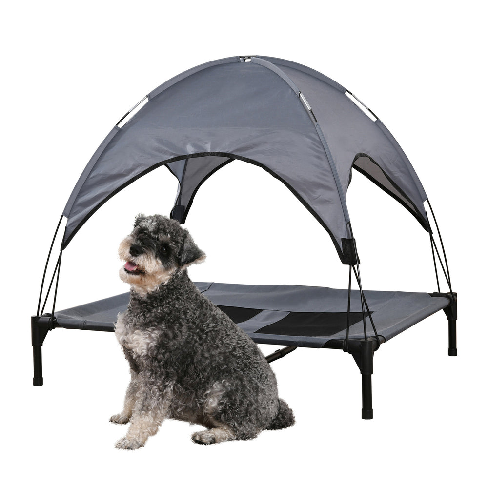 Charlie&#39;s Elevated Dog Bed With Tent Grey Medium