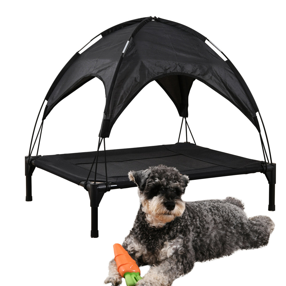 Charlie&#39;s Elevated Dog Bed With Tent Black Medium