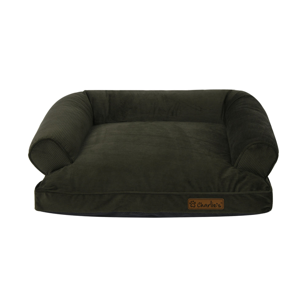 Charlie&#39;s Corduroy Dog Sofa Bed Green Small