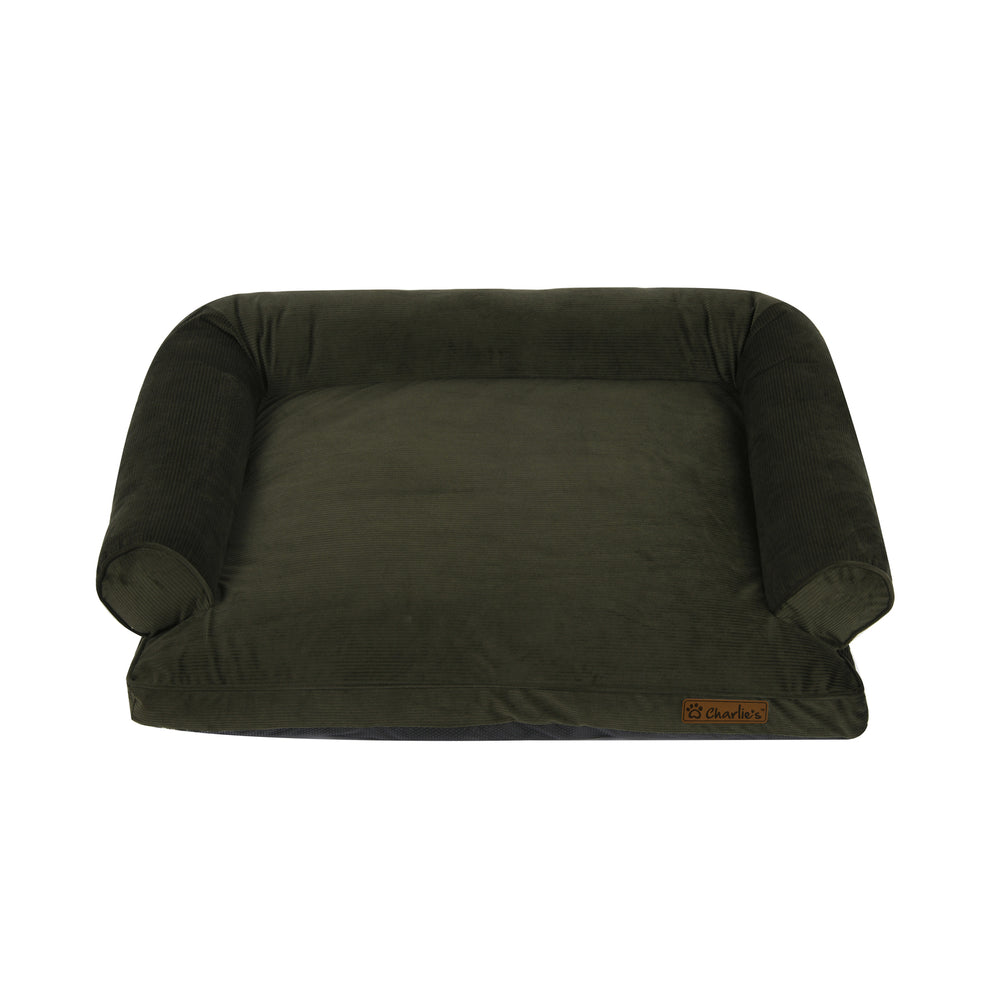 Charlie&#39;s Corduroy Dog Sofa Bed Green Medium