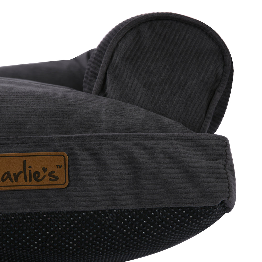 Charlie&#39;s Corduroy Dog Sofa Bed Charcoal Medium