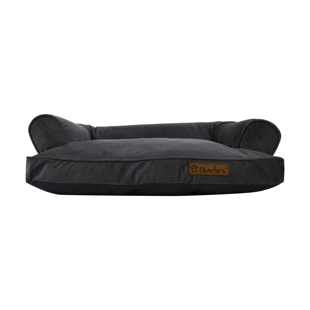 Charlie&#39;s Corduroy Dog Sofa Bed Charcoal Medium