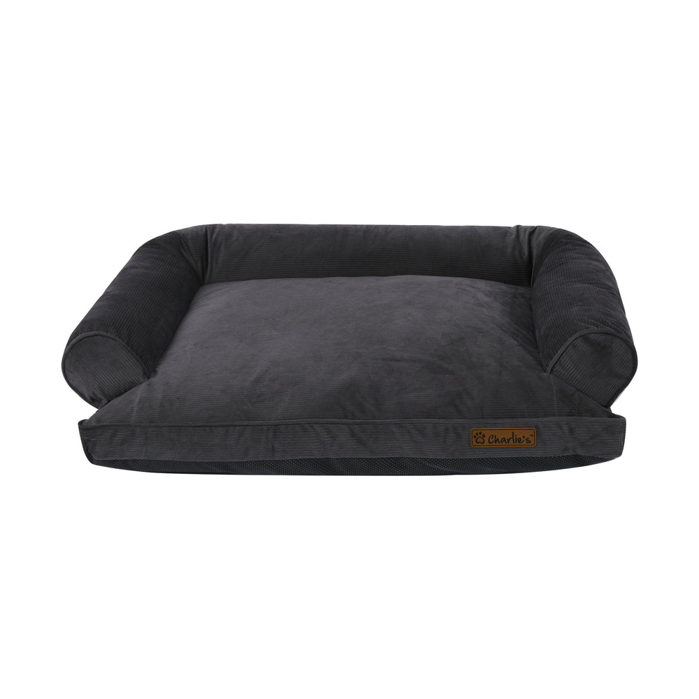 Charlie&#39;s Corduroy Dog Sofa Bed Charcoal Medium