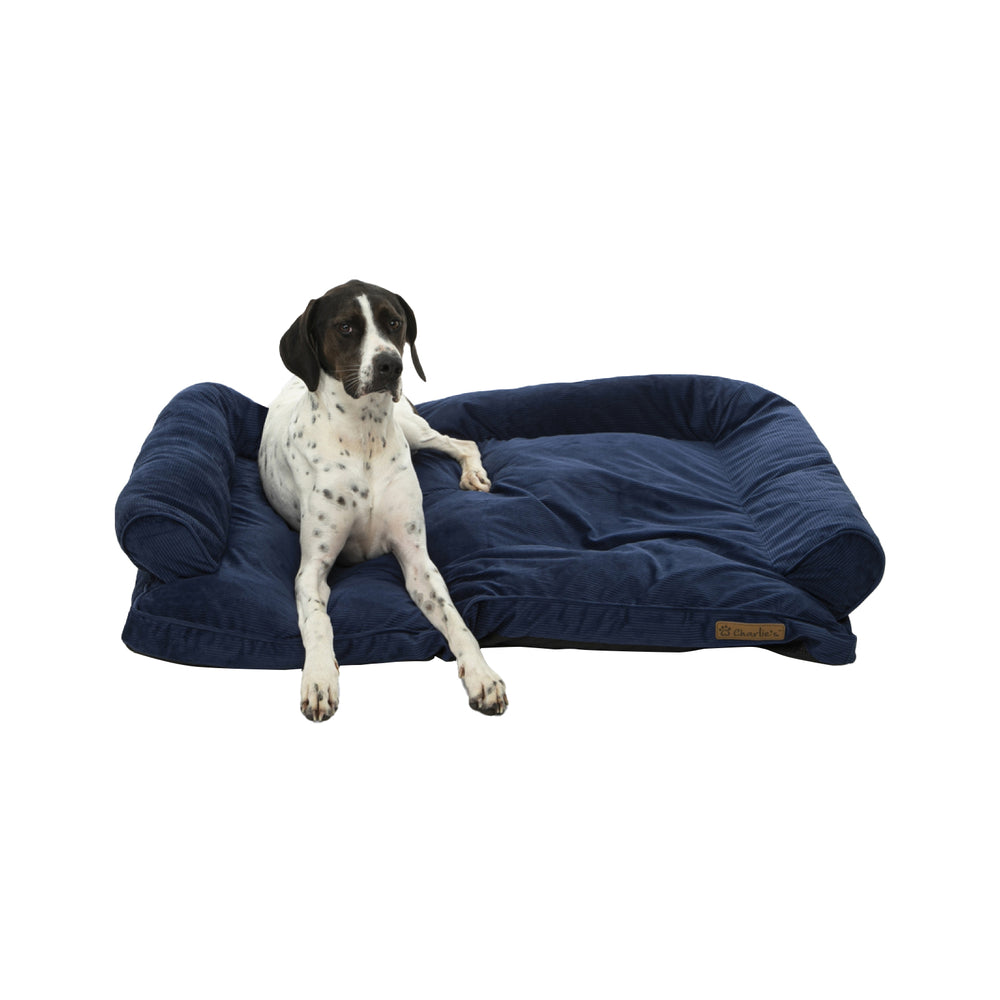 Charlie&#39;s Corduroy Dog Sofa Bed Navy Medium