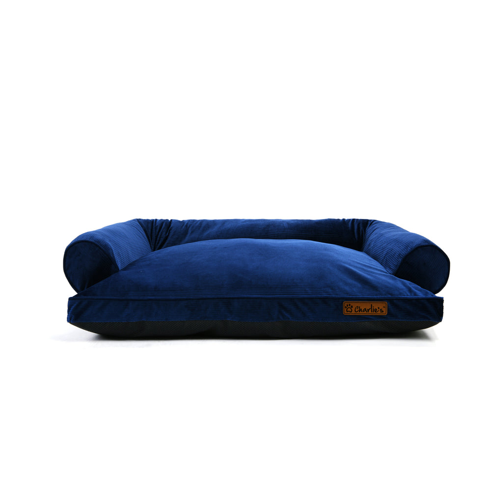 Charlie&#39;s Corduroy Dog Sofa Bed Navy Medium