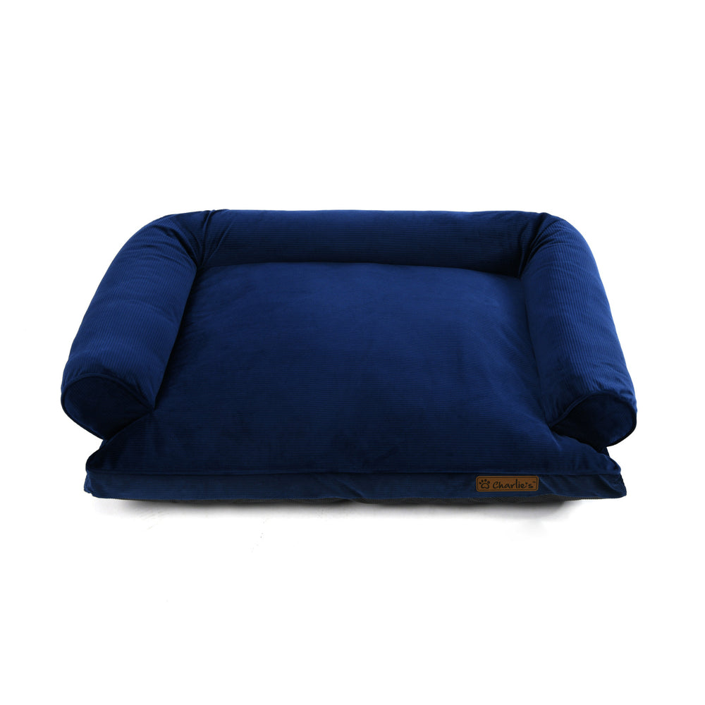 Charlie&#39;s Corduroy Dog Sofa Bed Navy Medium