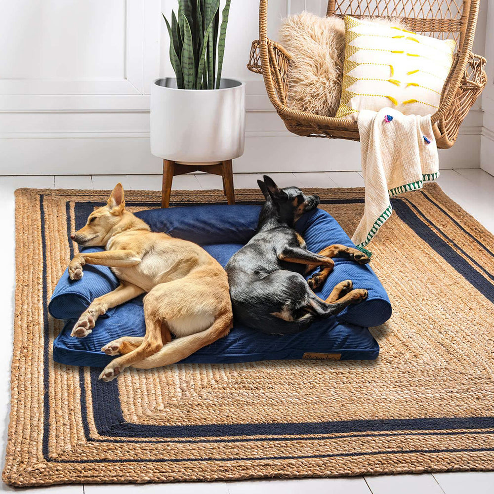 Charlie&#39;s Corduroy Dog Sofa Bed Navy Medium