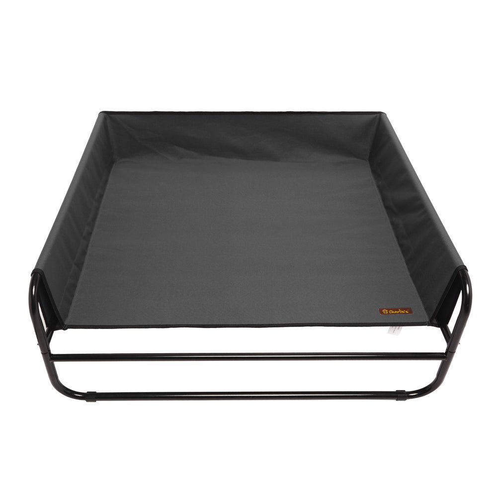 Charlie&#39;s High Walled Outdoor Trampoline Pet Bed Cot Black Large