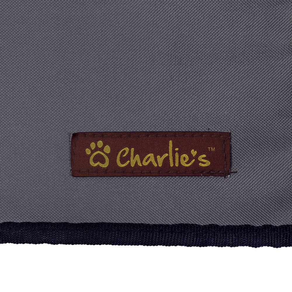 Charlie&#39;s High Walled Outdoor Trampoline Pet Bed Cot Grey Medium