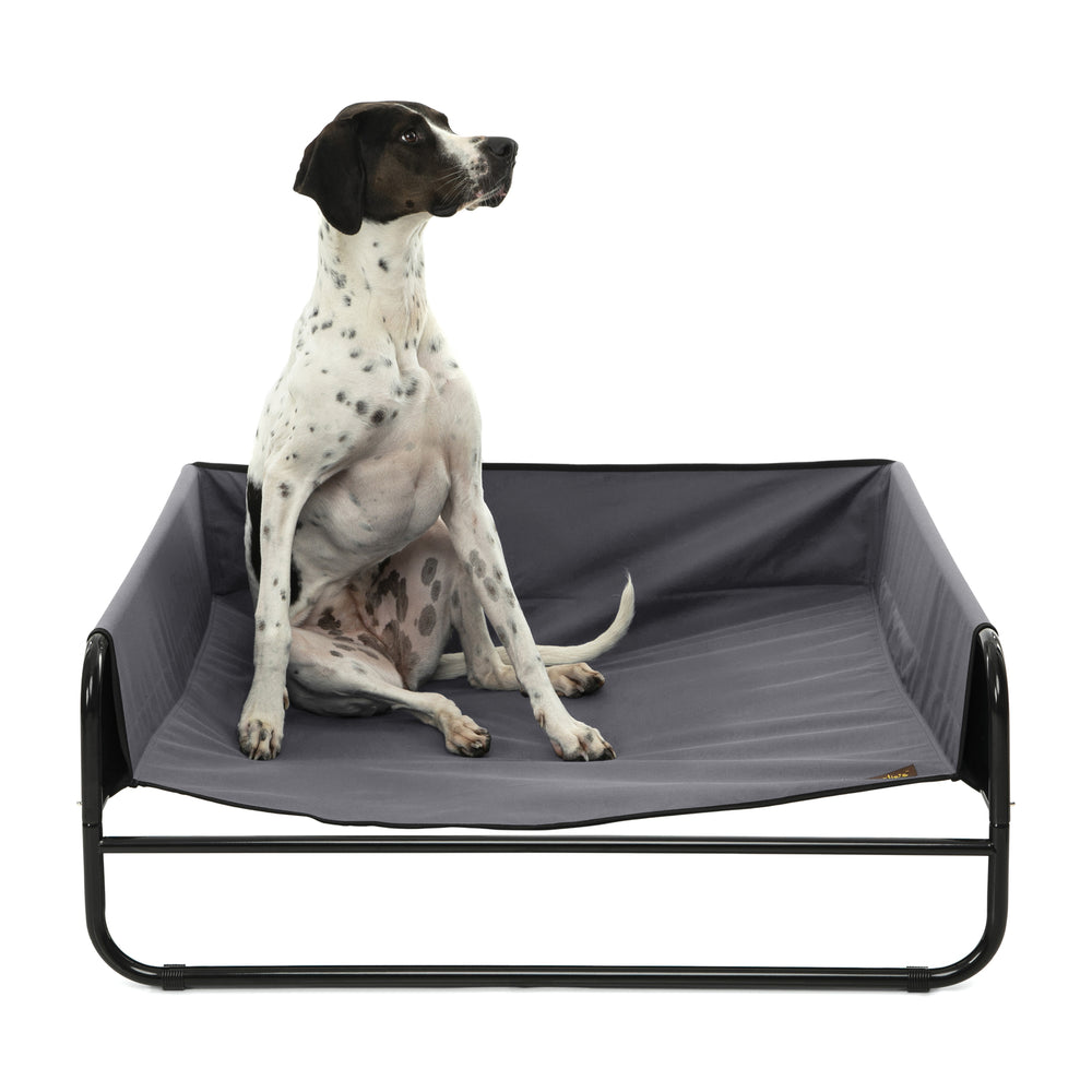 Charlie&#39;s High Walled Outdoor Trampoline Pet Bed Cot Grey Medium