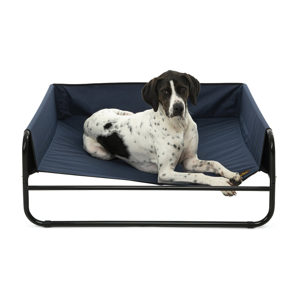 Charlie&#39;s High Walled Outdoor Trampoline Pet Bed Cot Blue Medium