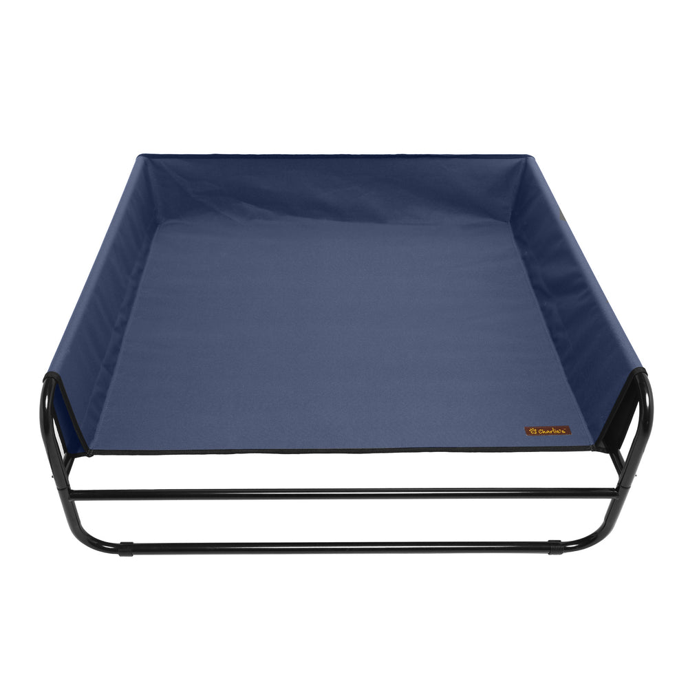 Charlie&#39;s High Walled Outdoor Trampoline Dog Bed Blue Large
