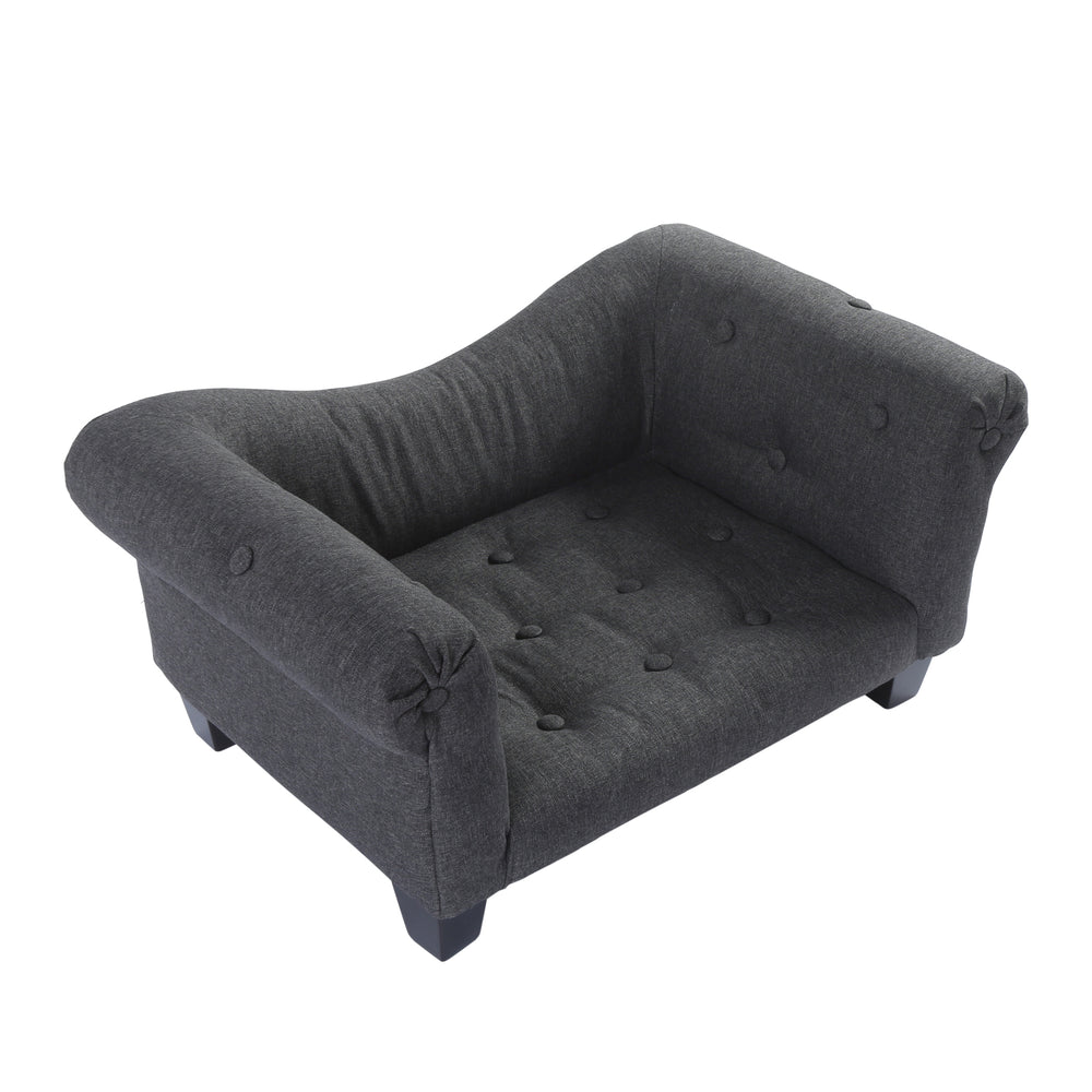 Charlie&#39;s Luxe Dog Sofa Charcoal 72 x 41 x 33cm
