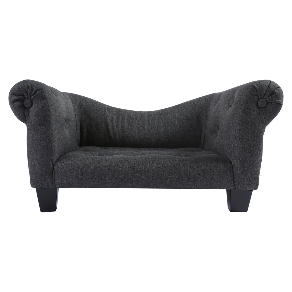 Charlie&#39;s Luxe Dog Sofa Charcoal 72 x 41 x 33cm