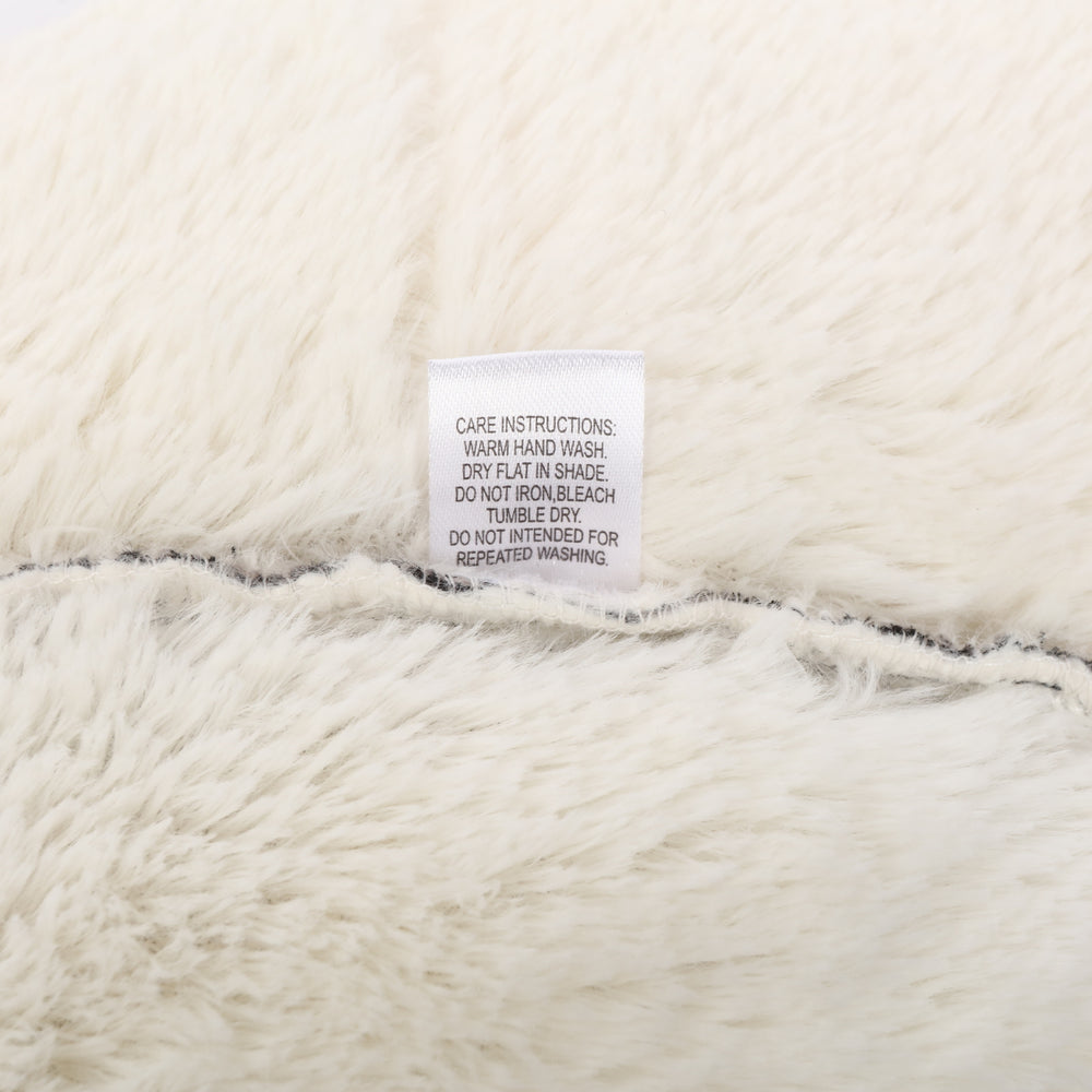 Charlie&#39;s Snookie Hooded Faux Fur Calming Dog Bed White Large