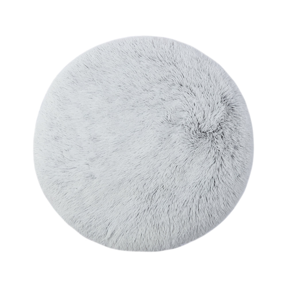 Charlie&#39;s Shaggy Faux Fur Round Calming Dog Mat Arctic White Medium