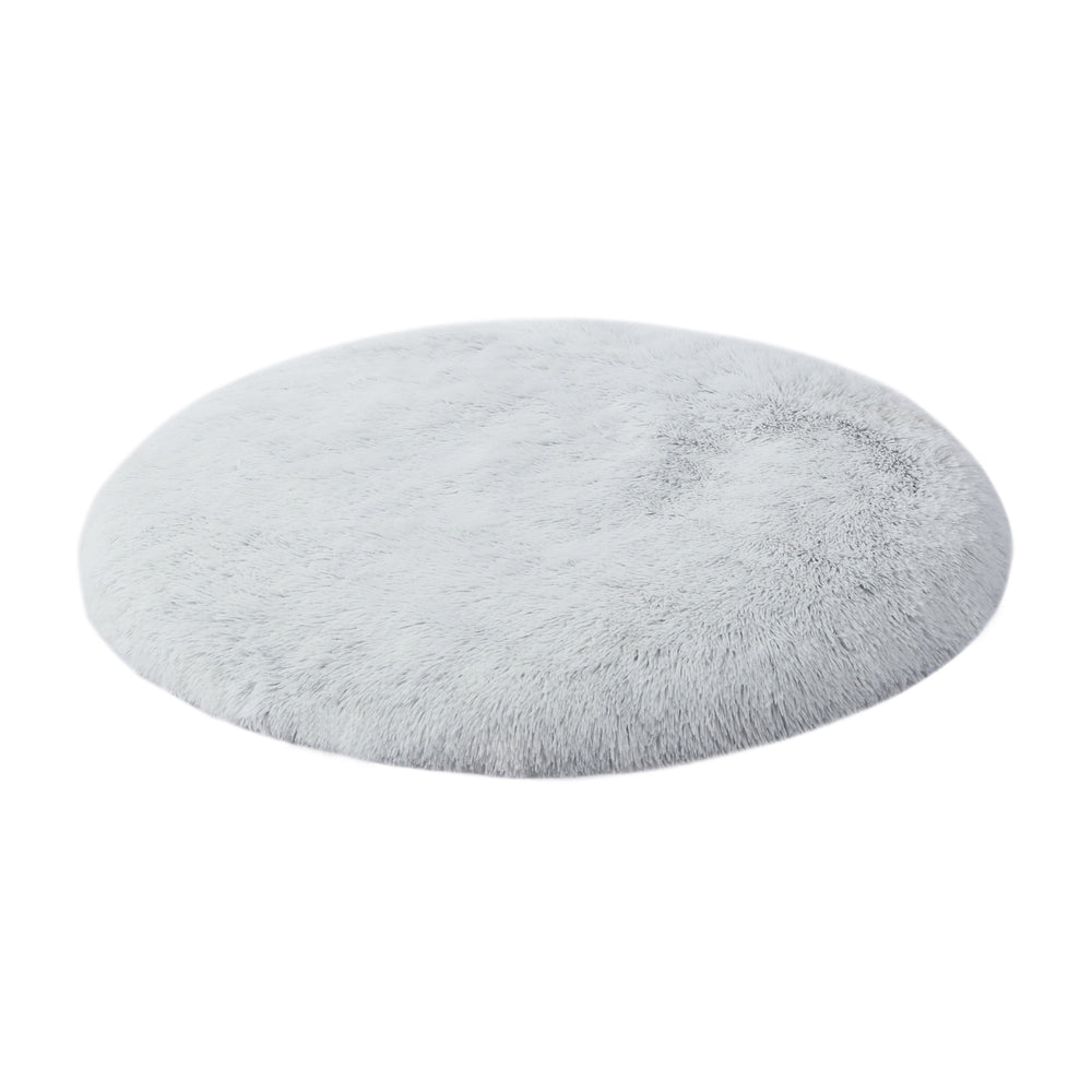 Charlie&#39;s Shaggy Faux Fur Round Calming Dog Mat Arctic White Large