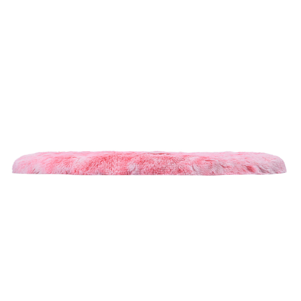 Charlie&#39;s Shaggy Faux Fur Round Calming Dog Mat Ombre Pink Medium