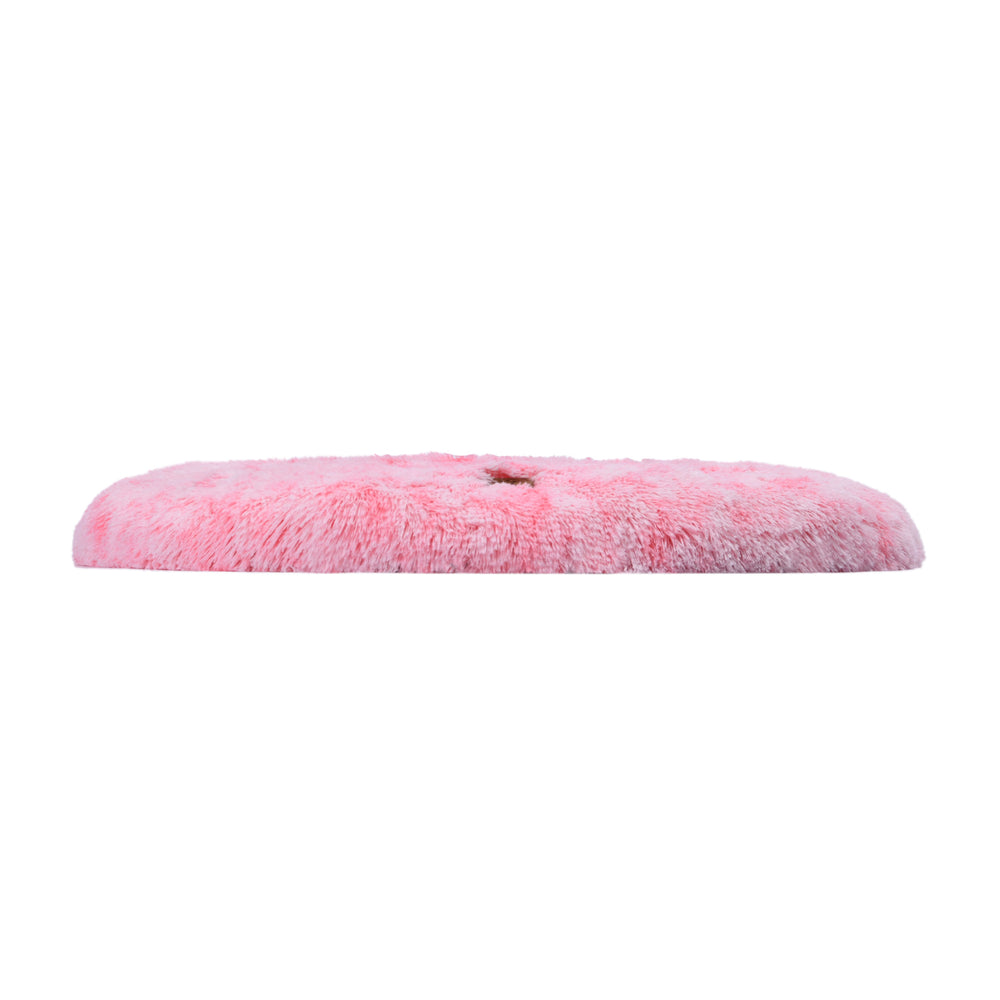 Charlie&#39;s Shaggy Faux Fur Round Calming Dog Mat Ombre Pink Large