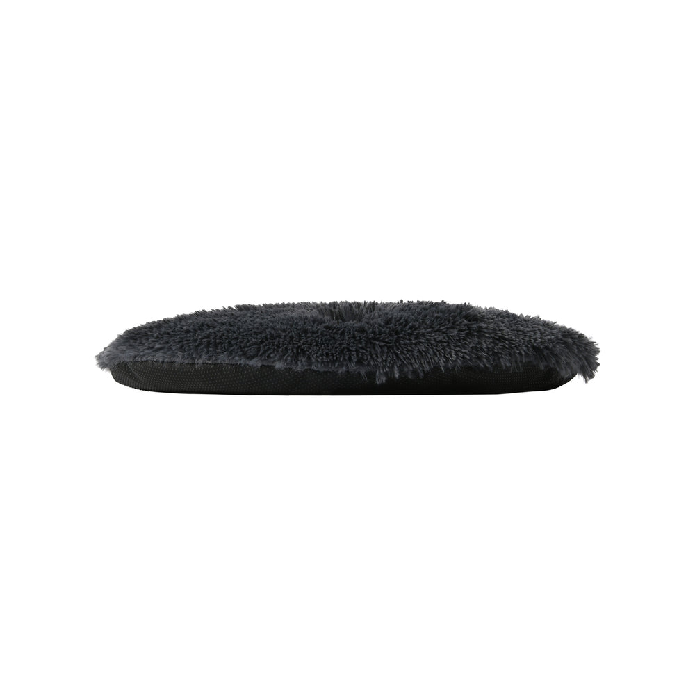 Charlie&#39;s Shaggy Faux Fur Round Calming Dog Mat Charcoal Medium