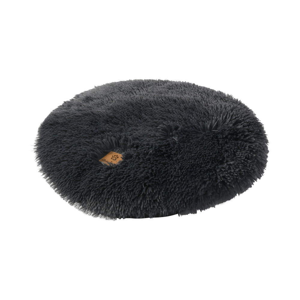 Charlie&#39;s Shaggy Faux Fur Round Calming Dog Mat Charcoal Medium