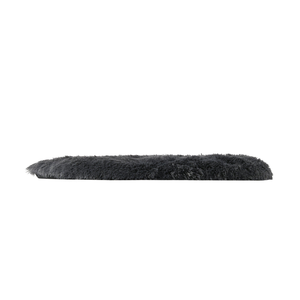 Charlie&#39;s Shaggy Faux Fur Round Calming Dog Mat Charcoal Large