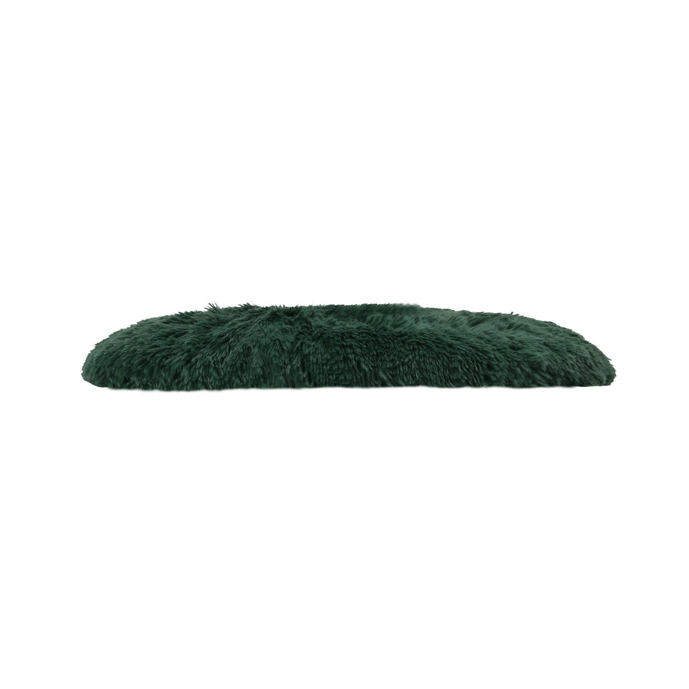 Charlie&#39;s Shaggy Faux Fur Round Calming Dog Mat Eden Green Small