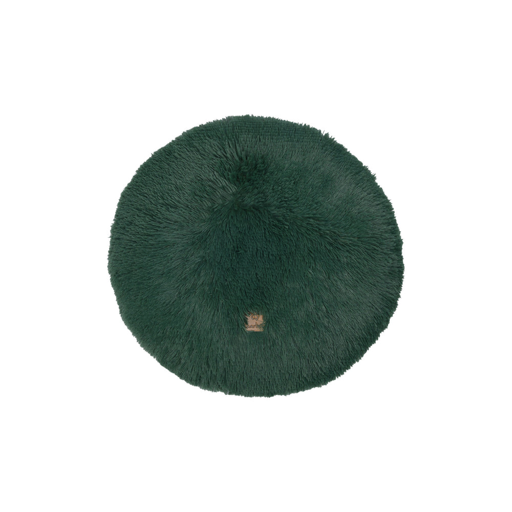 Charlie&#39;s Shaggy Faux Fur Round Calming Dog Mat Eden Green Small