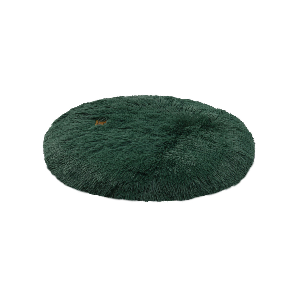 Charlie&#39;s Shaggy Faux Fur Round Calming Dog Mat Eden Green Small