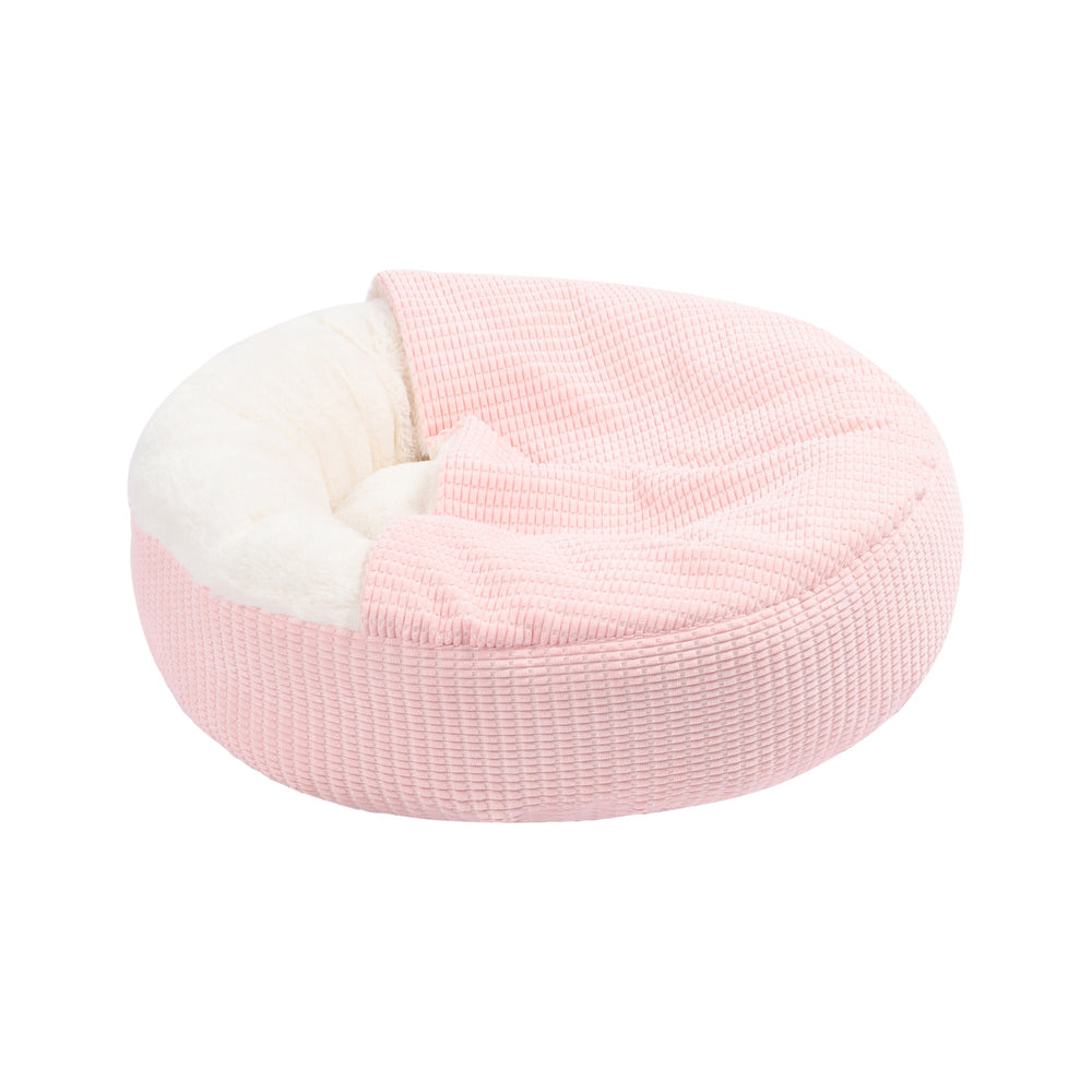 Charlie&#39;s Snookie Hooded Calming Dog Bed Pink Small