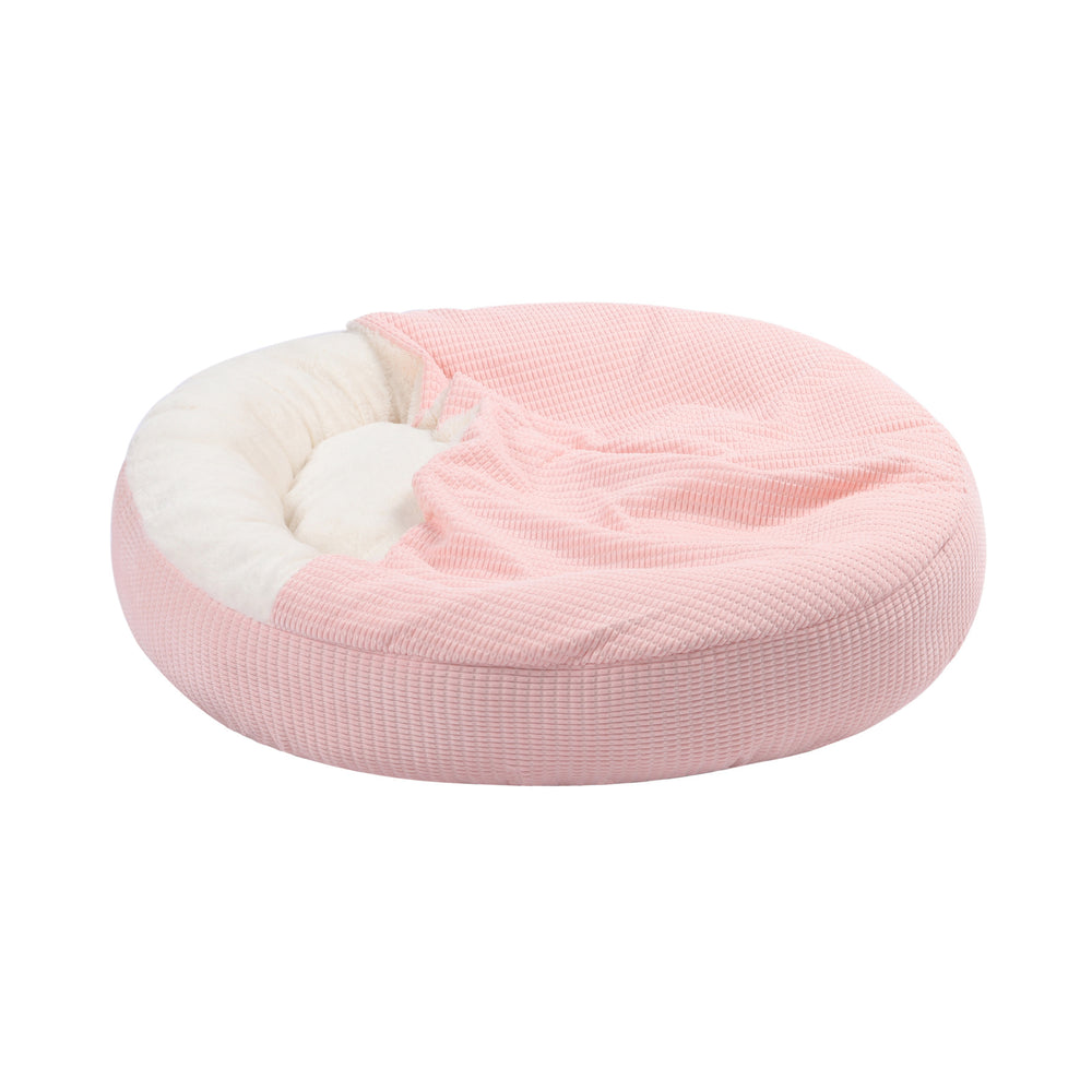 Charlie&#39;s Snookie Hooded Calming Dog Bed Pink Large