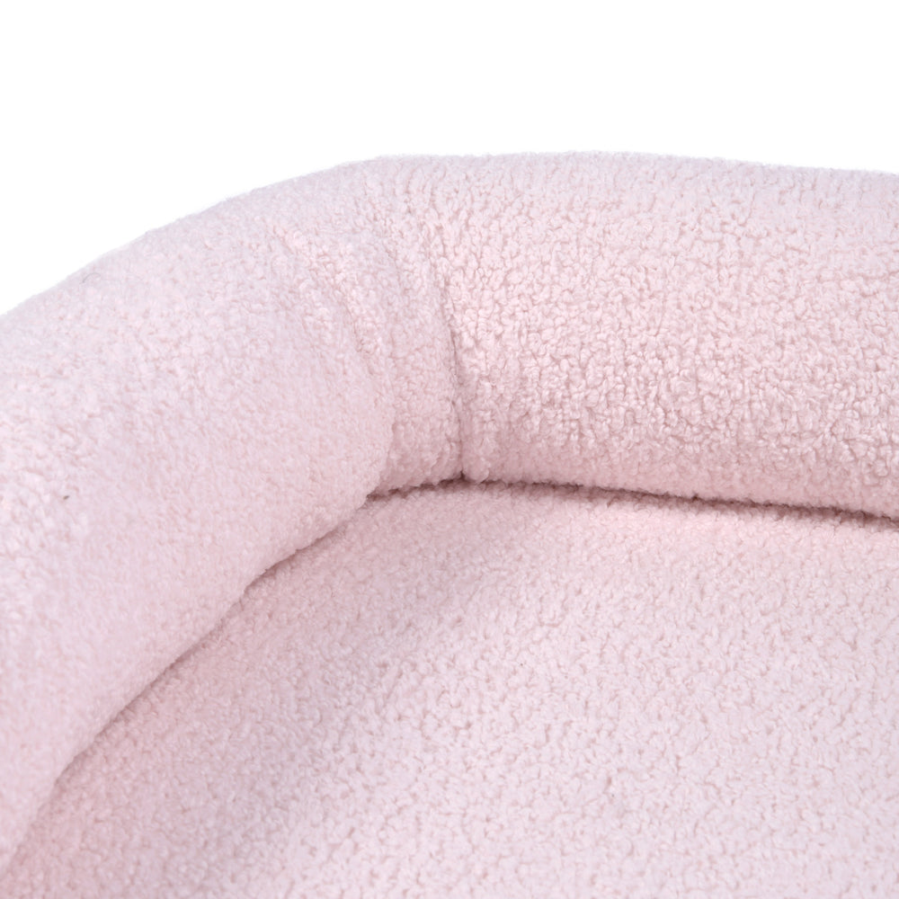 Charlie&#39;s Teddy Fleece Orthopedic Memory Foam Sofa Dog Bed with Bolster Pink Large