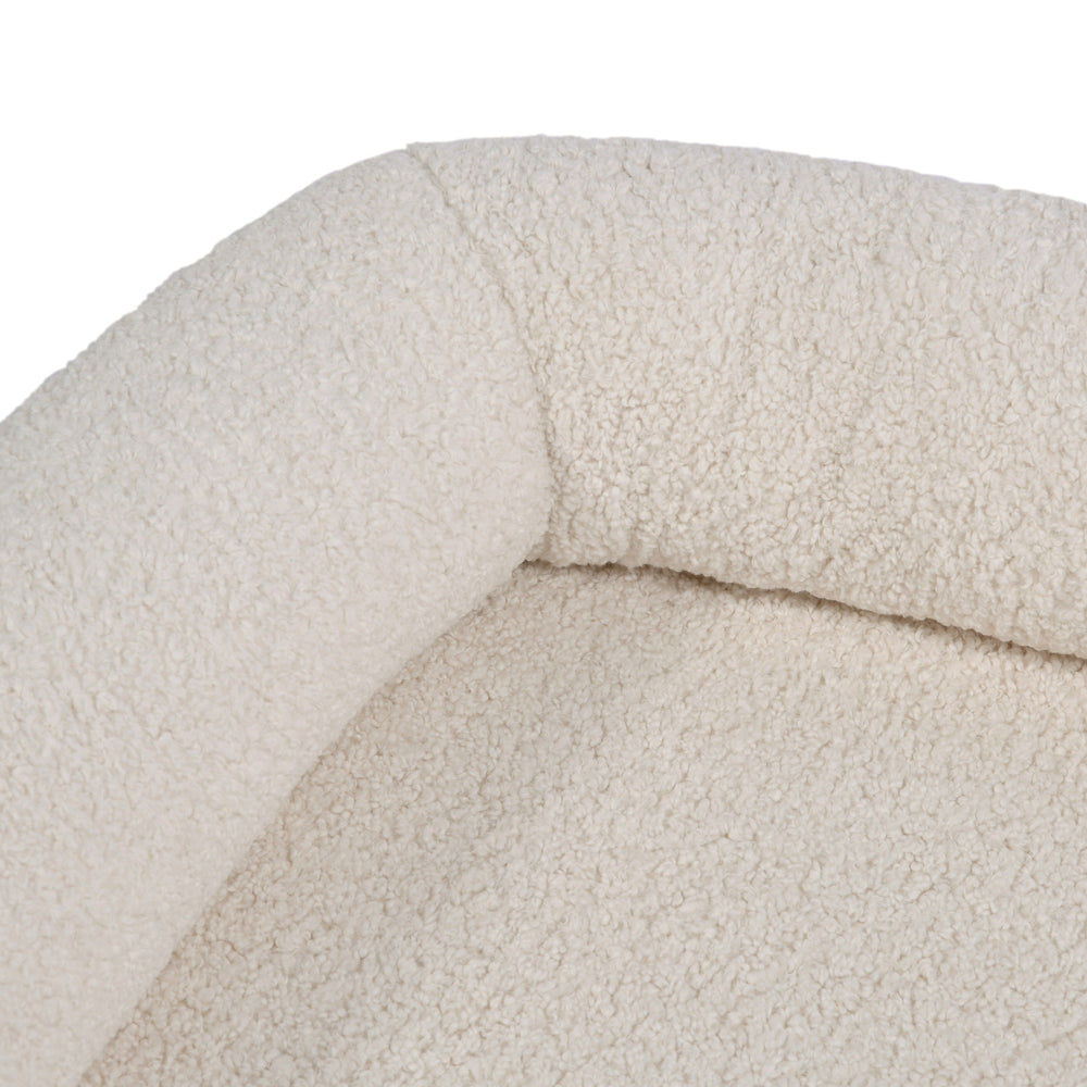 Charlie&#39;s Teddy Fleece Orthopedic Memory Foam Sofa Dog Bed with Bolster Cream Large