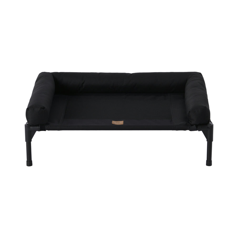 Charlie&#39;s Elevated Trampoline Bolster Sofa Dog Bed Black Medium