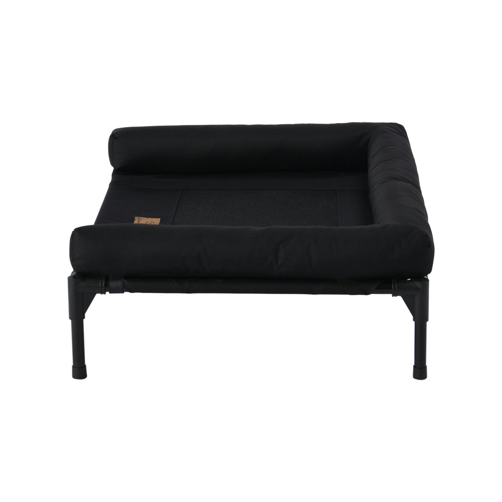 Charlie&#39;s Elevated Trampoline Bolster Sofa Dog Bed Black Medium